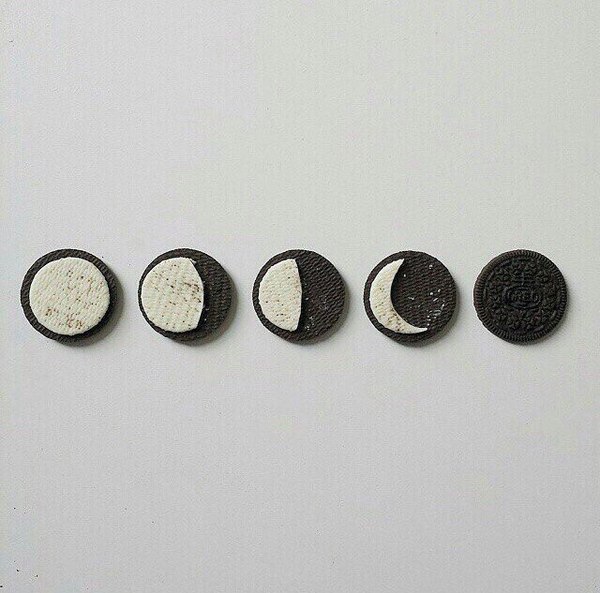 Moon phases in Oreo - moon, Cookies, Moon phase