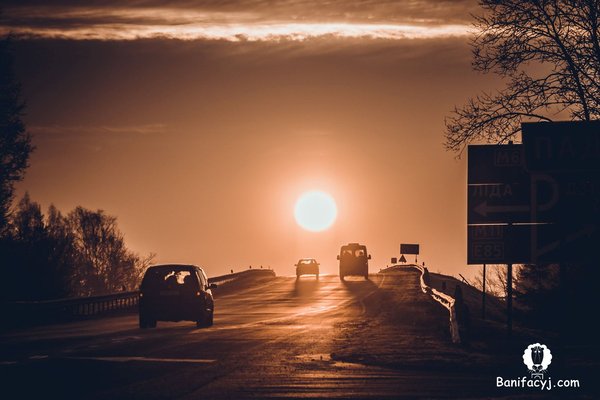 dawn - My, Republic of Belarus, Grodno, Lydia, Auto, Road, The sun, dawn