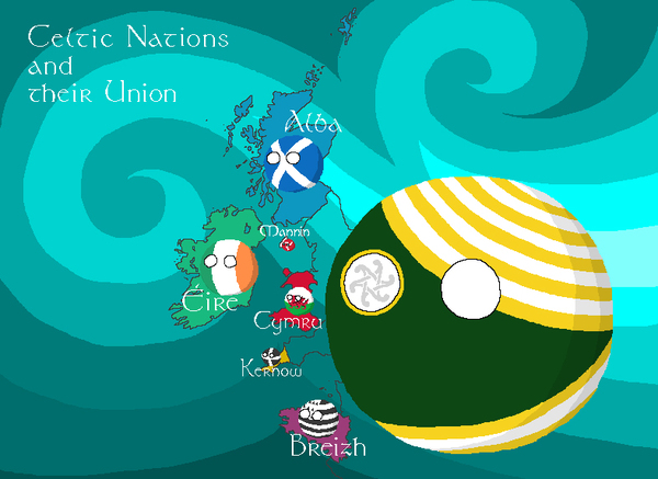 Celtic Nations - My, Countryballs, Scotland, Isle of Man, Ireland, Wales, Cornwall, Brittany