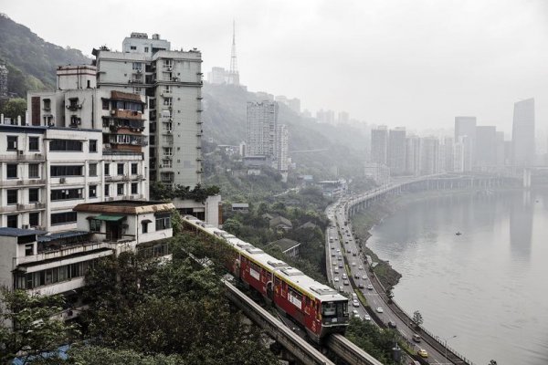 Railroad through a 19-story residential building - A train, Railway, House, The photo, China, , Longpost