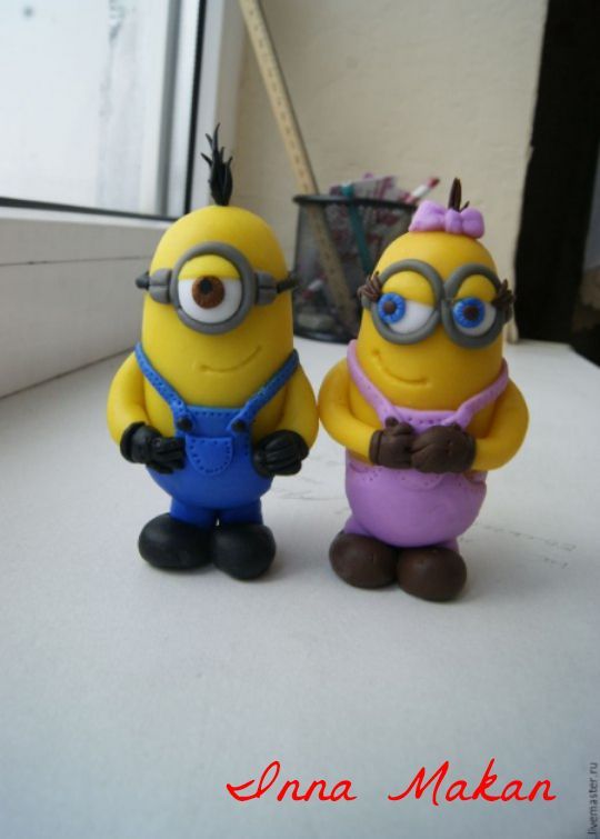 Minions from polymer clay - My, Minions, Polymer clay, Clay, Plastic, Presents, Souvenirs, Order