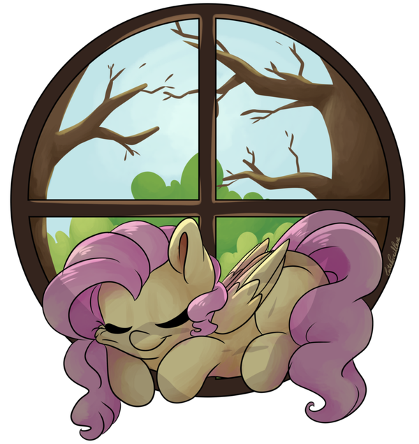 Fluttershy's Window My Little Pony, Ponyart, Fluttershy