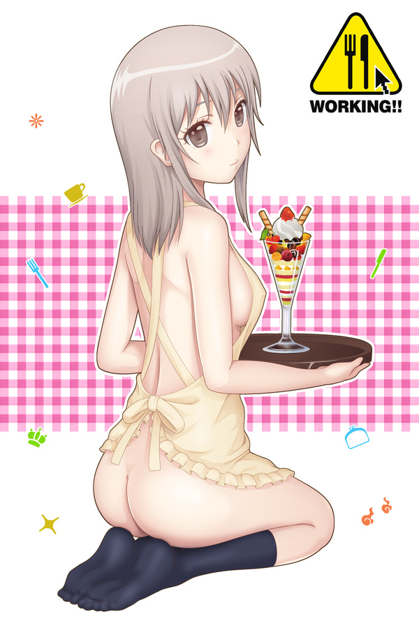 Muranushi Sayuri - NSFW, Muranushi Sayuri, Anime Art, Аниме, Working!!, Pasya-Pasya, Naked apron