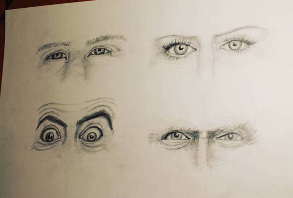 Eyes in pencil - My, Eyes, Celebrities, Mr. Bean, Drawing, Art, Pencil