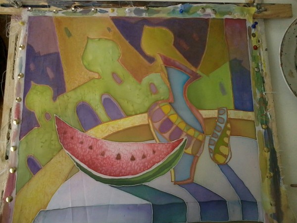 Cold batik. - My, Batik, Still life, Watermelon, East, Cold batik