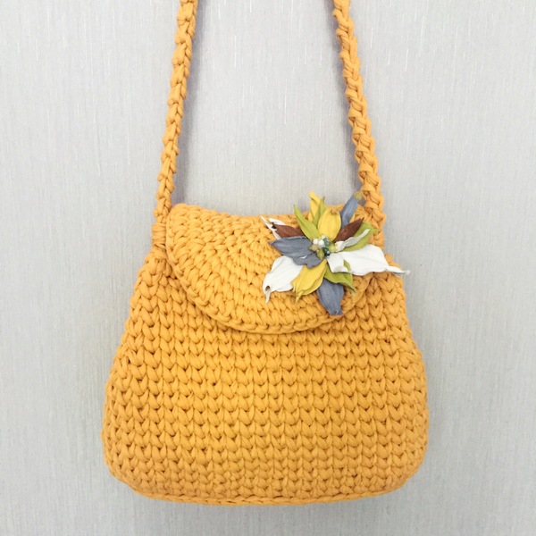 crochet bag - My, Lady's bag, Сумка, Crochet, Knitting, Brooch, Longpost