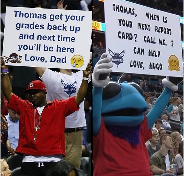 Team Mascot vs. - Match, Basketball, Mascot, Father, A son, Cleveland Cavaliers, Charlotte Hornets