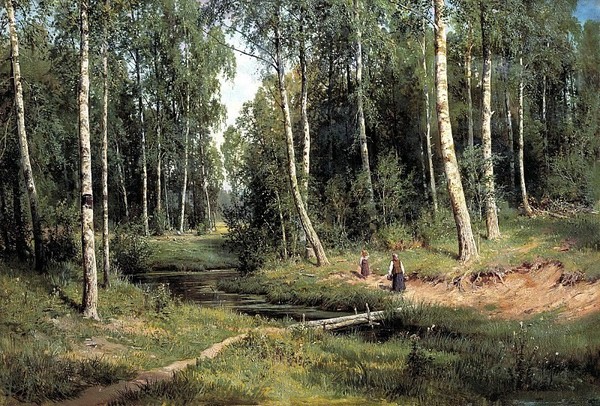 Иван Шишкин «Ручей в берёзовом лесу», 1883 год. - Иван Шишкин, Картина