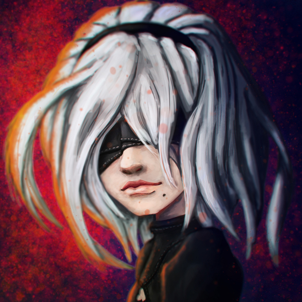 Character 2B from the game NieR: Automata - My, NIER Automata, NIER, , Yorha unit No 2 type B, Cartoons, Paint, Photoshop