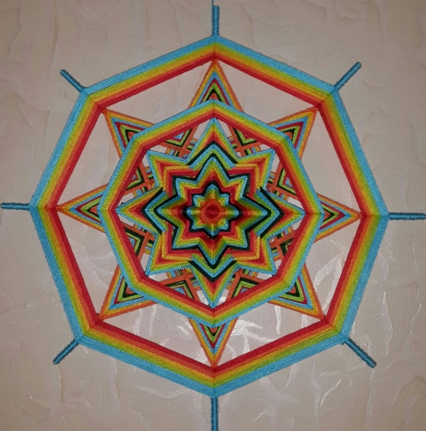 Rainbow - My, Mandala, My, Needlework, Weaving