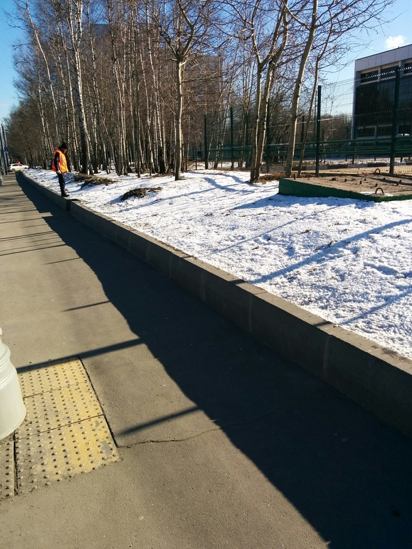 Work is work - My, Guest workers, Snow, Rake, Longpost