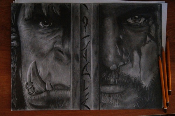 Warcraft - My, Pencil drawing, Creation, Warcraft