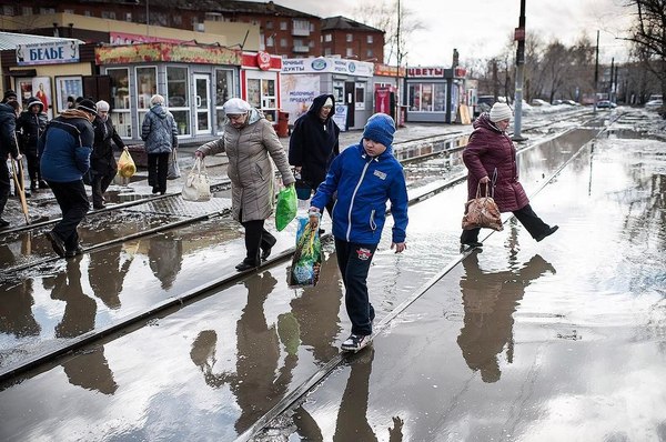 Вместе весело шагать... Омск - Омск, Лужа, Вывезенныйснег