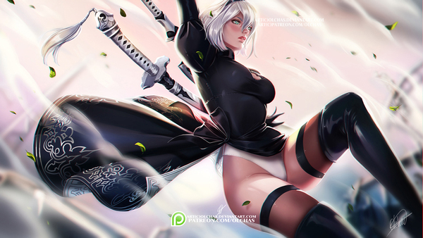 2B ver2 by OlchaS - Olchas, Yorha unit No 2 type B, NIER, NIER Automata