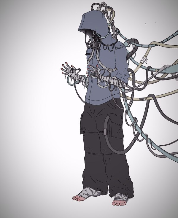 Connected - My, Bandages, The wire, Hood, Digital drawing