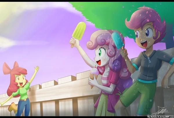 CMC's Day Off My Little Pony, Ponyart, Equestria Girls, Sweetie Belle, Applebloom, Scootaloo, Cutie Mark Crusaders, Thebutcherx