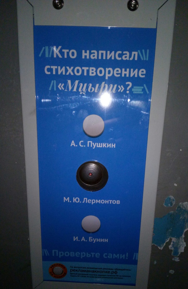 CULTURE TO THE MASS - My, , Elevator, , Mtsyri, Mikhail Lermontov
