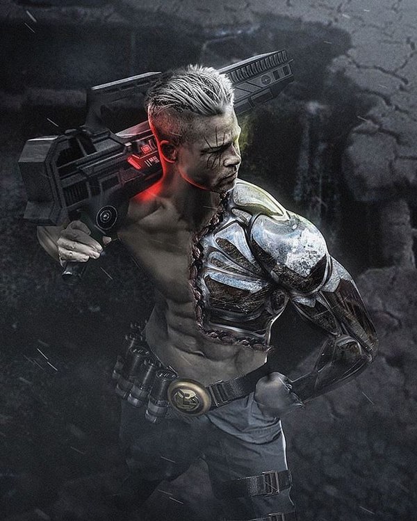 Brad Pitt as Cable. - Brad Pitt, Cable, Art, Marvel