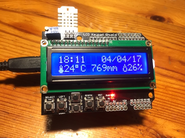 My compact Arduino weather station with real time clock and alarm - My, Arduino, Electronics, Weather station, Homemade, , , , , Longpost