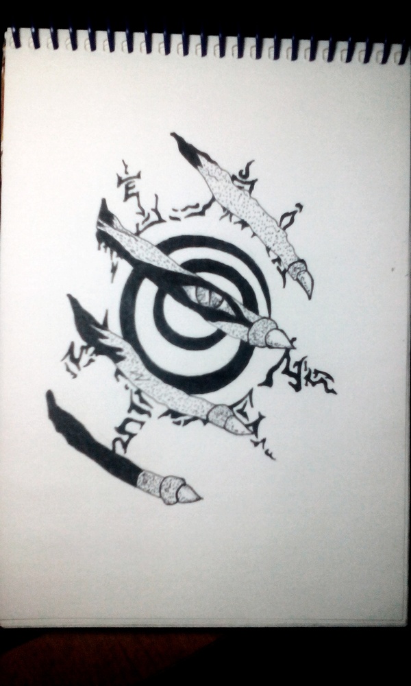 Kurama - My, , Naruto, Liner, Nine-tailed fox, , Art