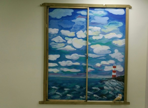 When there is no window, but you really want to - My, View from the window, Work, Lighthouse, Wall painting, Creation