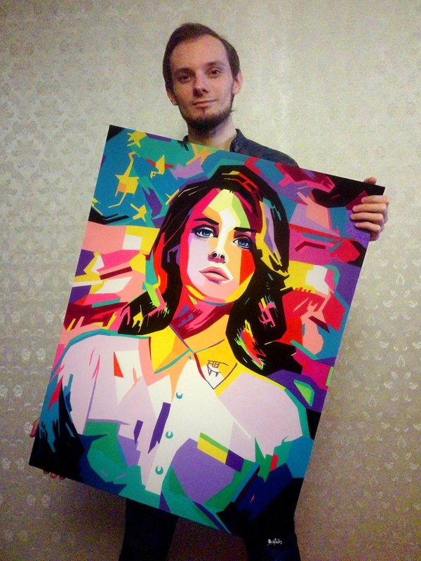 Lana Del Rey - My, Painting, Portrait, Skrint4, Lana del rey, Longpost