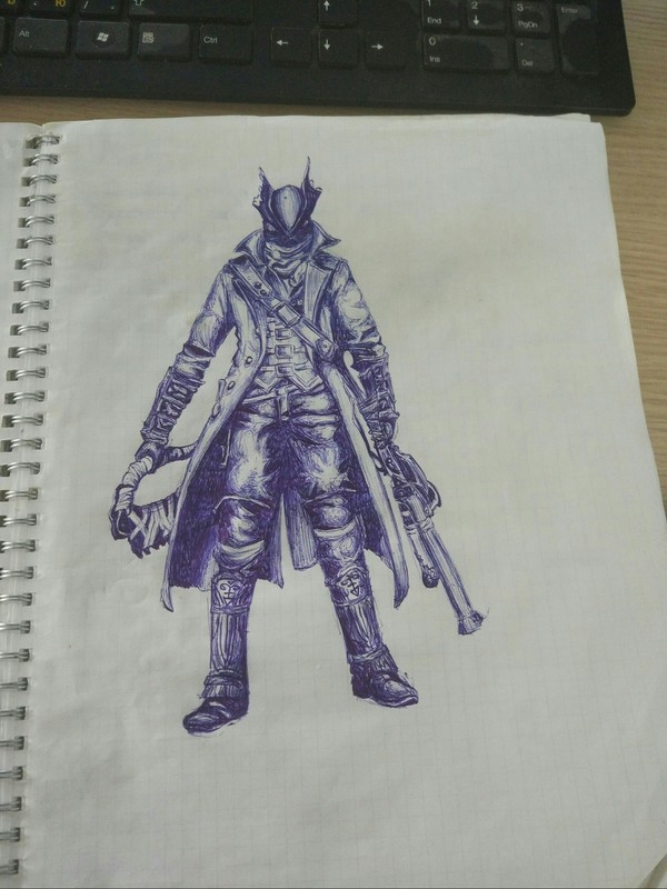 When you have free time at work - My, Work, Drawing, Bloodborne