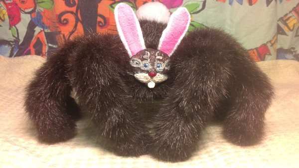 hare spider - My, Spider, Hare, Fur, Polymer clay, Handmade, Scary, Longpost