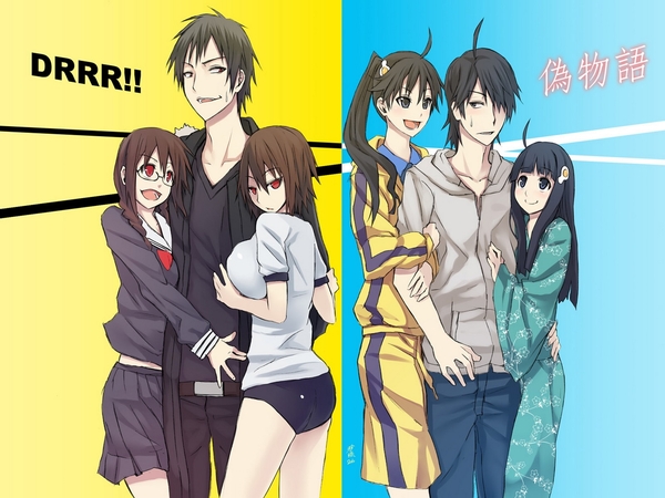 Who knows how much I love crossovers ... - Monogatari series, Anime art, Anime, Drawing, Durarara !!, Crossover