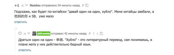 Пикабу познавательный (+дополнительные ругательства на китайском)