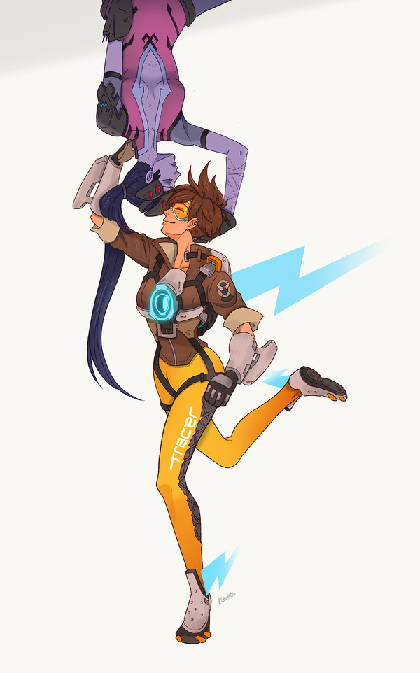 Трейсер и Вдова - Tracer, Widowmaker, Widowtracer, Blizzard, Overwatch, Шиппинг, Robohero