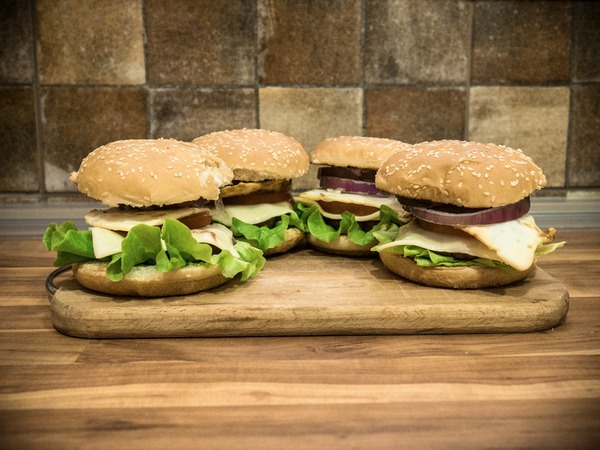 Homemade hamburger - My, Burger, Fast food, 