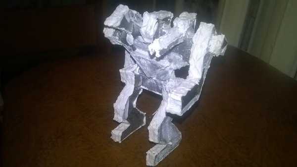 The child asked to make a craft - My, Diorama, Robot, Longpost