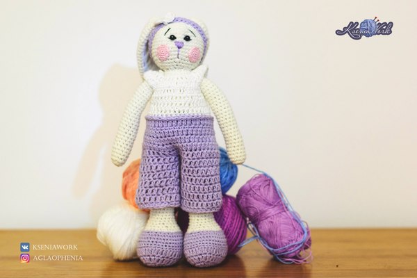 Bunny Lavender - My, Crochet, Amigurumi, , Milota, Handmade, Needlework, , Longpost