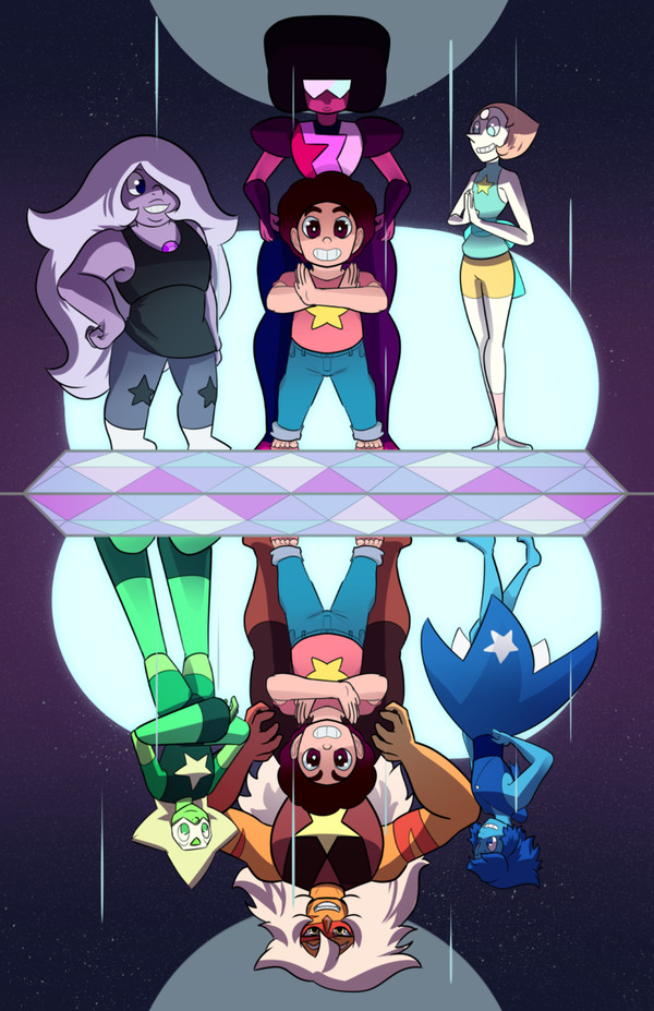 Gem team. - Steven universe, Stephen's Universe, Garnet, Amethyst, Pearl, Lapis lazuli, Peridot, Jasper