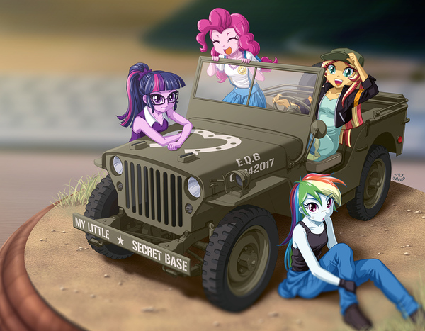 My Little Willys MB - My little pony, Equestria girls, Sunset shimmer, Twilight sparkle, Rainbow dash, Pinkie pie, Uotapo