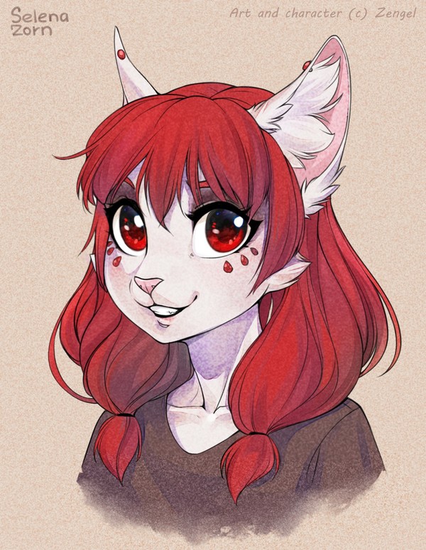 red - Furry, Anthro, Art, Iskra