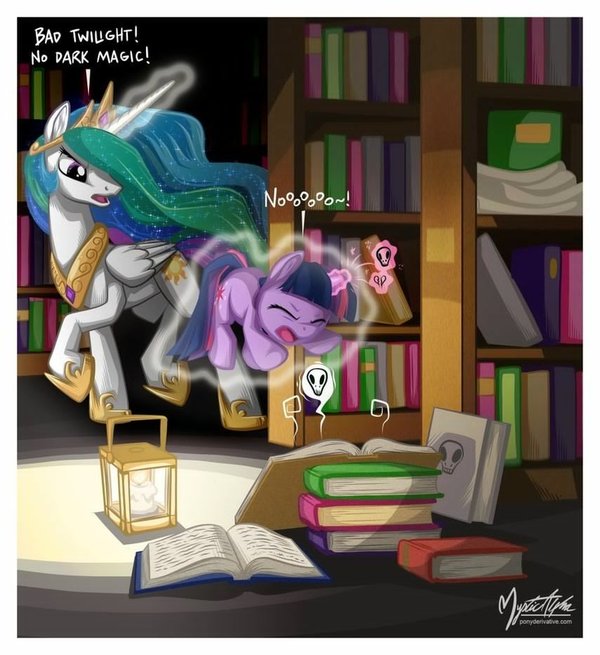 Young Twilight tries Dark Magic - My Little Pony, PonyArt, Princess Celestia, Twilight sparkle, Mysticalpha