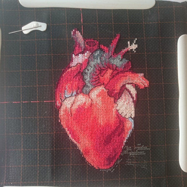 Embroidered heart - My, Heart, Cross-stitch, Needlework, With your own hands, Longpost