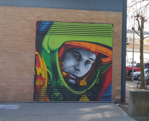 Portrait of Gagarin in Germany - My, Yuri Gagarin, Cosmonautics Day, Germany, Graffiti, April 12 - Cosmonautics Day