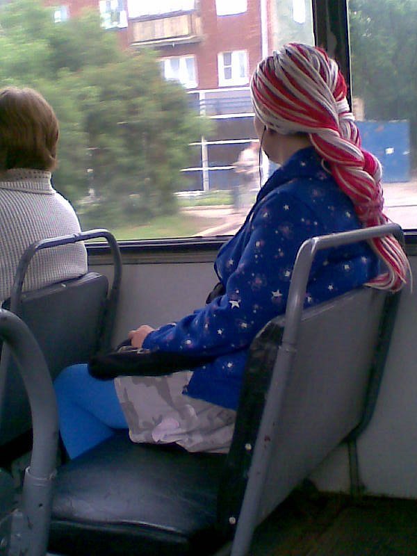 Interesting people everywhere... A fellow traveler in a trolleybus - My, People, Oddities, Пассажиры