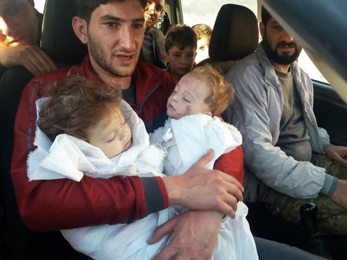 Two twins killed in Syrian chemical attack - Syria, Twins, Death, Chemical attack, Poisoning, Politics, Video, Longpost