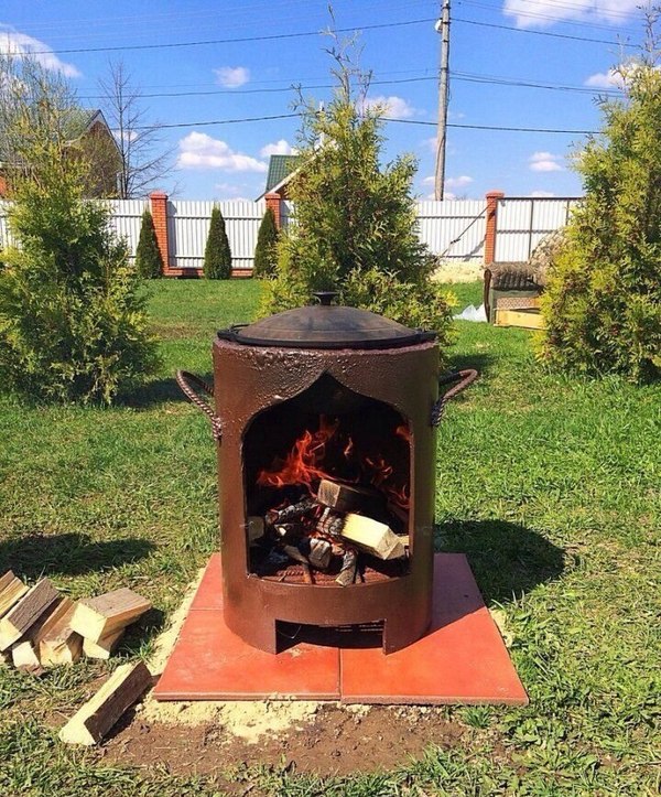 Pipe oven - Bake, Pipe, Picnic, , Kazan, Inventions, Longpost