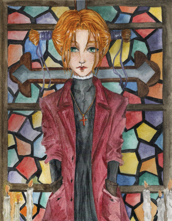 Witch Hunter Robin - My, Art, , Fan art, Anime art, Robin, , Drawing, Watercolor
