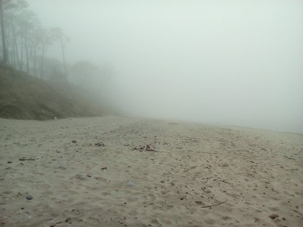 Fog on the sea - My, Beach, Fog, Haze