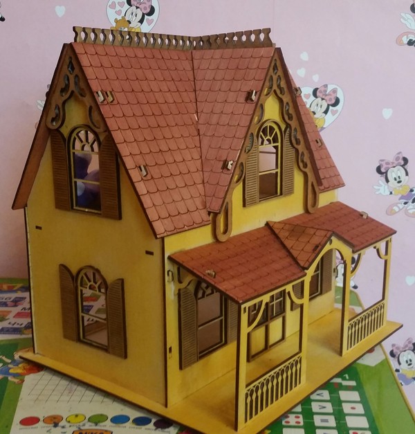 Dollhouse for daughters. - My, Laser, Children, Games, Dollhouse, Tree, Longpost