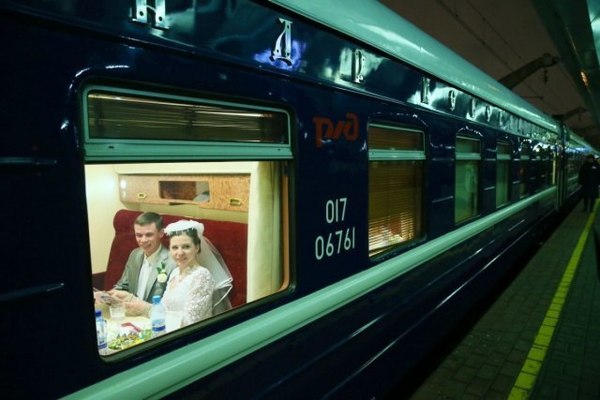 And immediately on a journey - , Russian Railways, Wedding