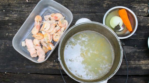 Уха по-фински из лосося и креветок со сливками Уха по-фински, Лосось, Креветки, Вказане, Vkazane, Рецепт, Приготовление, Еда, Видео, Длиннопост