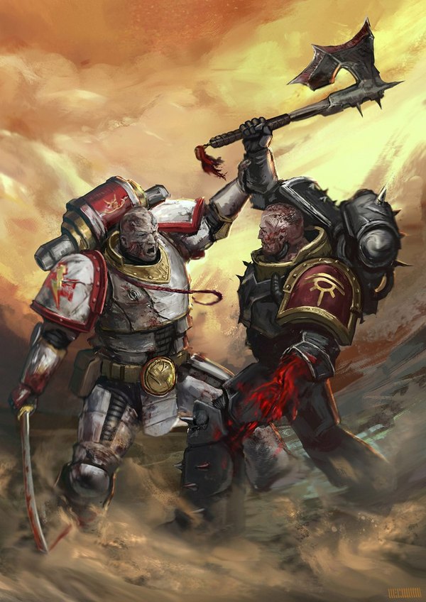 Skirmish - Warhammer 40k, Wh Art, Warhammer 30k, White scars, Sons of Horus