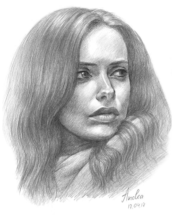 Jessica Jones (actress Krysten Ritter) - My, Drawing, Portrait, Jessica Jones, Marvel, Kristen Ritter, My